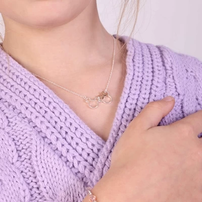 Zilveren Disney Mickey&Minnie Ketting Rose Strik 4 Zilveren Disney Mickey&Minnie Ketting Rose Strik - Afbeelding 2