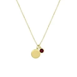 Zilveren Gold Ketting Kristal Birthstone