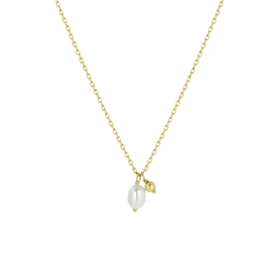 Zilveren Goldplated Ketting Met Zoetwaterparel 3 Zilveren Goldplated Ketting Met Zoetwaterparel