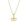 Zilveren Goldplated Kinderketting Dubbel Hart -SieradenSpot Korting zilveren goldplated kinderketting dubbel hart