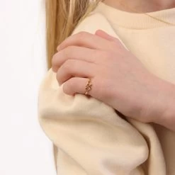 Zilveren Goldplated Kinderring Met Dubbel Hart -SieradenSpot Korting zilveren goldplated kinderring met dubbel hart 1