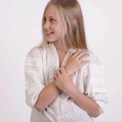 Zilveren Goldplated Kinderring Met Zirkonia 5 Zilveren Goldplated Kinderring Met Zirkonia - Afbeelding 3