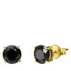 Zilveren Goldplated Oorbellen Met Zwarte Zirkonia 6mm 1 Zilveren Goldplated Oorbellen Met Zwarte Zirkonia 6mm -SieradenSpot Korting zilveren goldplated oorbellen met zwarte zirkonia 6mm