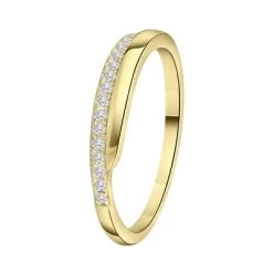 Zilveren Goldplated Ring Met Zirkonia