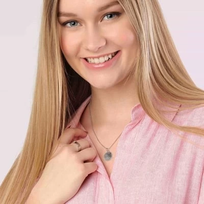 Zilveren Ketting Disc Met Vingerafdruk 5 Zilveren Ketting Disc Met Vingerafdruk - Afbeelding 3