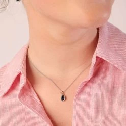 Zilveren Ketting Met Blauwe Kristal -SieradenSpot Korting zilveren ketting met blauwe kristal 1