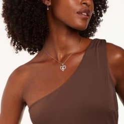 Zilveren Ketting Met Hanger Dubbel Hart Zirkonia -SieradenSpot Korting zilveren ketting met hanger dubbel hart zirkonia 3