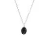 Zilveren Ketting Met Hanger Gemstone Black Onyx -SieradenSpot Korting zilveren ketting met hanger gemstone black onyx