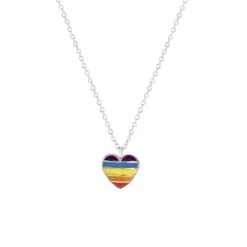 Zilveren Ketting Met Hanger Hart Regenboog K3