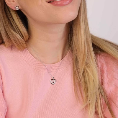 Zilveren Ketting Met Hanger Hart Zirkonia 4 Zilveren Ketting Met Hanger Hart Zirkonia - Afbeelding 2