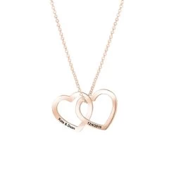 Zilveren Ketting Rose Hartjes Gravering