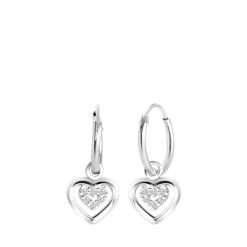Zilveren Kinderoorringen Met Hanger Hart Zirkonia
