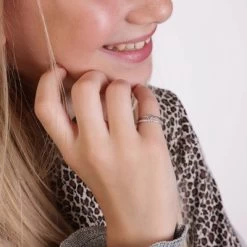 Zilveren Kinderring Dubbel Met Hart En Zirkonia -SieradenSpot Korting zilveren kinderring dubbel met hart en zirkonia 1