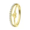 Zilveren Kinderring Goldplated Met Hart En Zirkonia -SieradenSpot Korting zilveren kinderring goldplated met hart en zirkonia