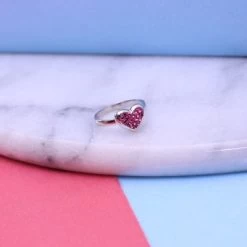 Zilveren Kinderring Met Roze Kristal -SieradenSpot Korting zilveren kinderring met roze kristal 2