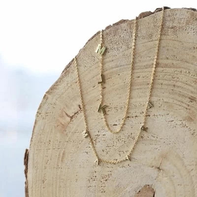 Zilveren Naamchoker Goldplated Letters 5 Zilveren Naamchoker Goldplated Letters - Afbeelding 3