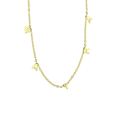 Zilveren Naamchoker Goldplated Letters 3 Zilveren Naamchoker Goldplated Letters