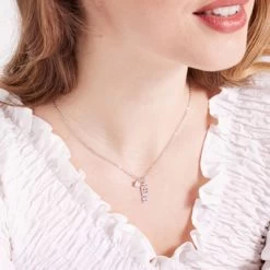 Zilveren Naamketting Verticaal Hart -SieradenSpot Korting zilveren naamketting verticaal hart 1