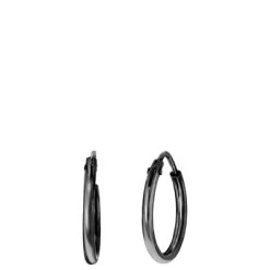 Zilveren Oorbellen Blackplated 12mm