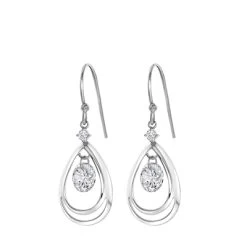 Zilveren Oorbellen Druppel Met Zirkonia
