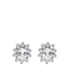 Zilveren Oorbellen Met Witte Zirkonia