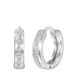 Zilveren Oorbellen Rhodiumplated Met Zirkonia