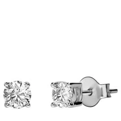Zilveren Oorbellen Rond 4mm Met Zirkonia