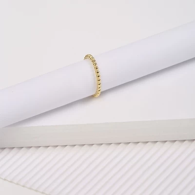 Zilveren Ring Goldplated Met Bolletjes 4 Zilveren Ring Goldplated Met Bolletjes - Afbeelding 3