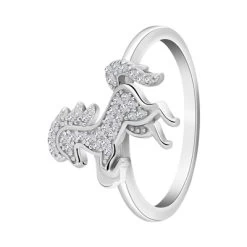 Zilveren Ring Paard Zirkonia